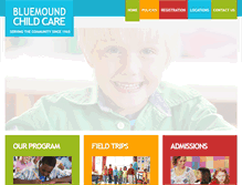 Tablet Screenshot of bluemoundchildcare.com